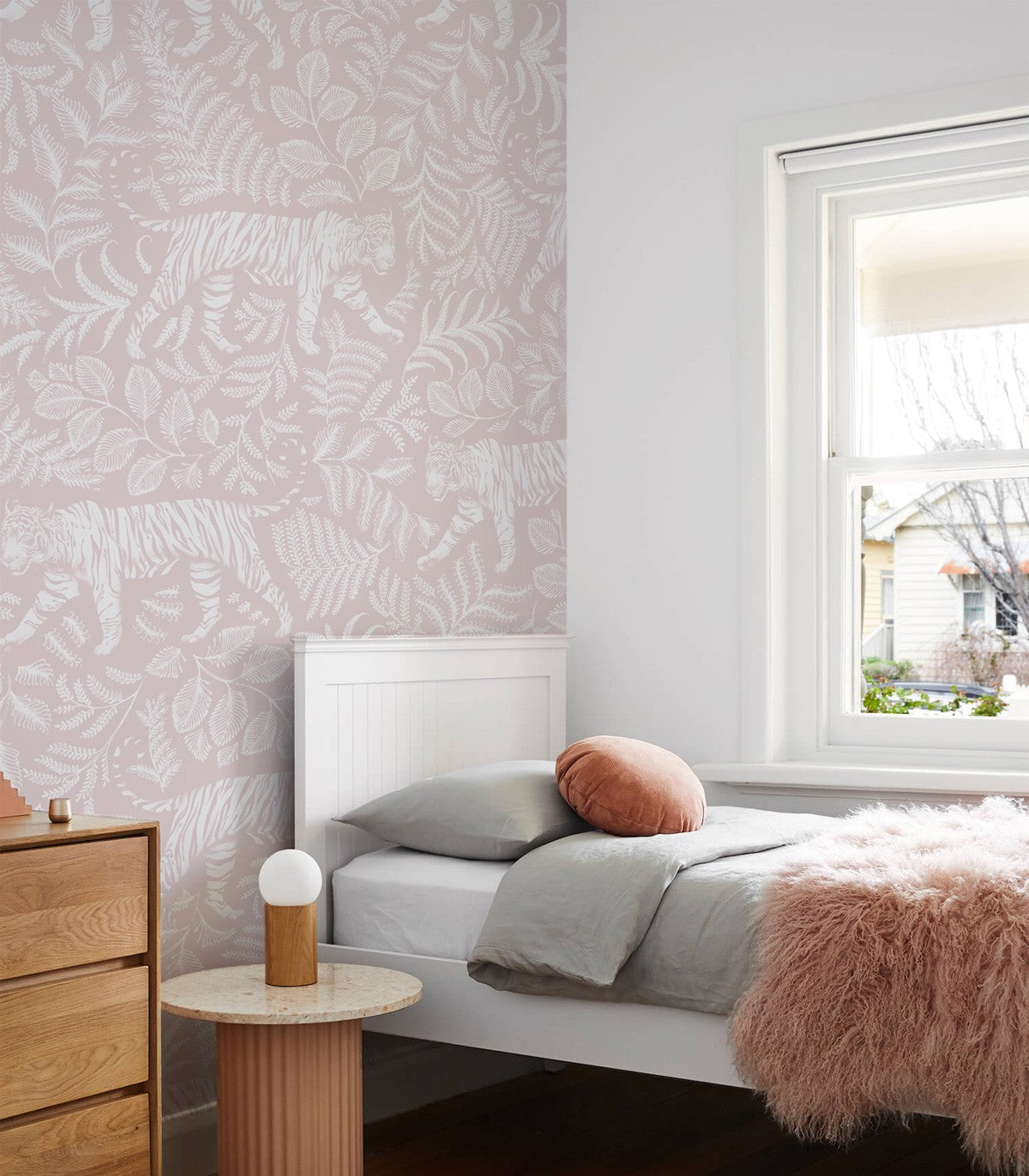 Papel pintado Camouflaged Tiger Light Pink