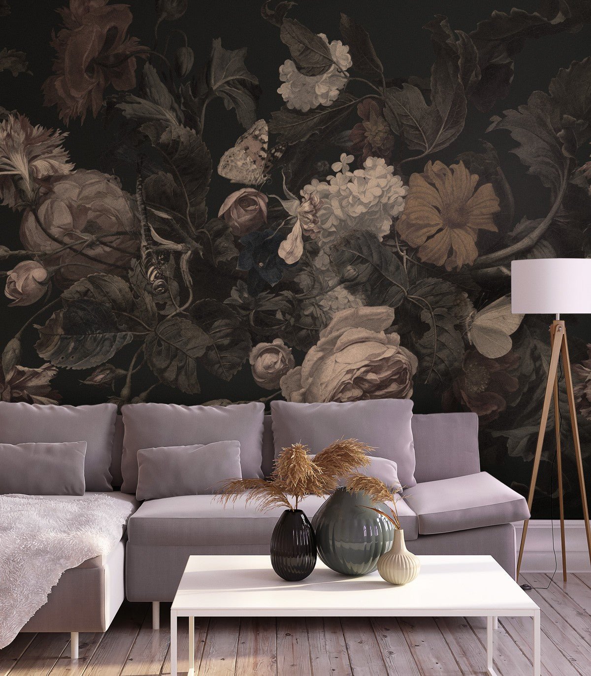 Tapeta Dragonfly Garden Black - Wallcolors®
