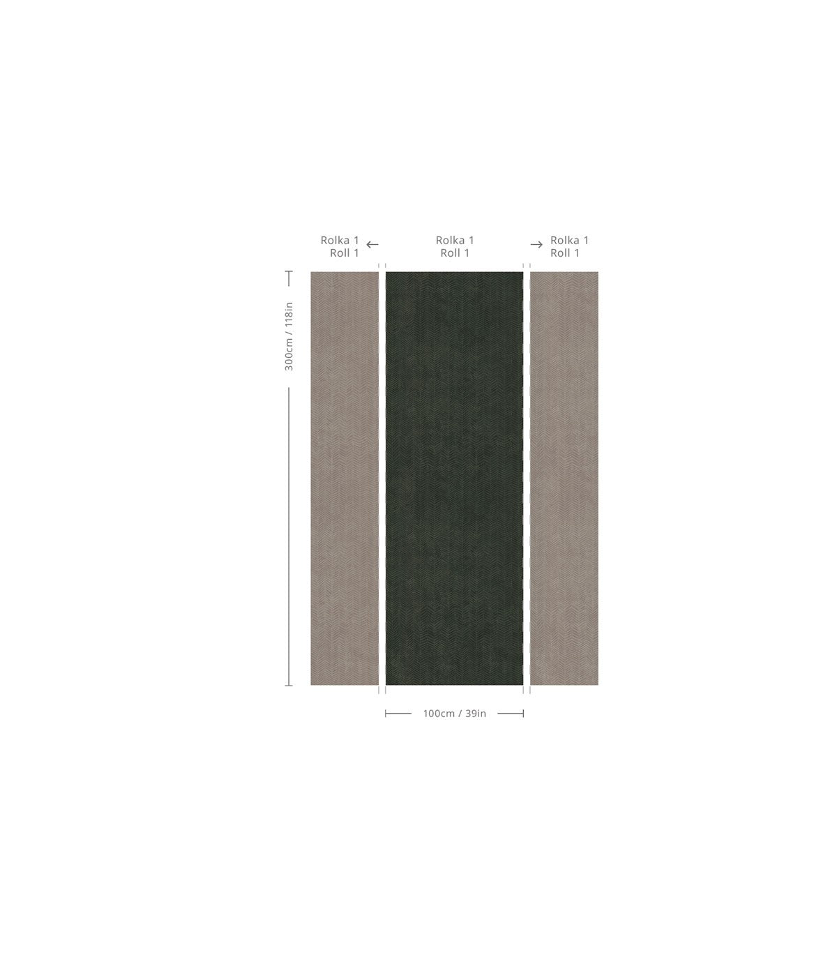 Papel pintado Herringbone verde