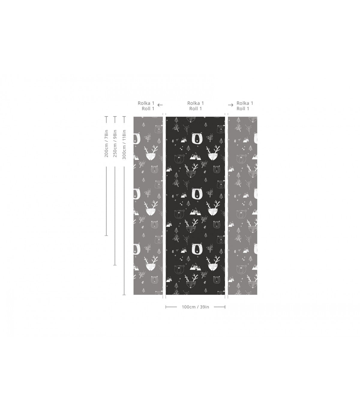 Tapeta Teddy Bears Black - Wallcolors®
