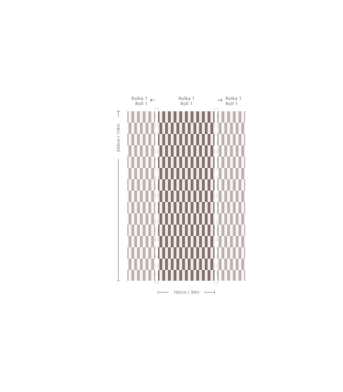 Papel pintado Tetris Stripe Burdeos