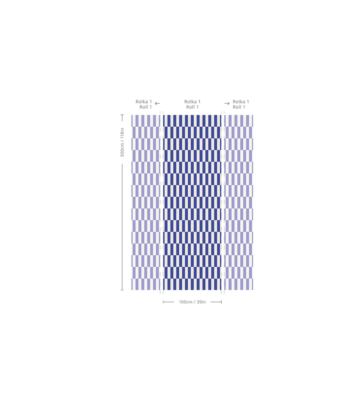 Papel pintado Tetris Stripe Cobalto