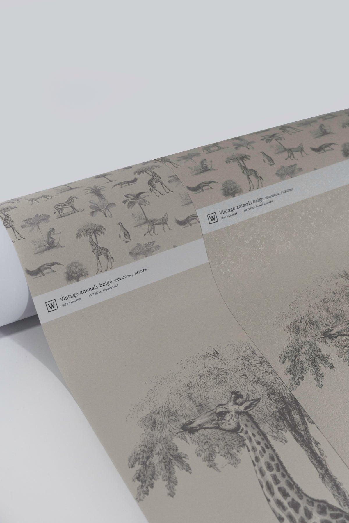 Papel pintado Vintage animals beige