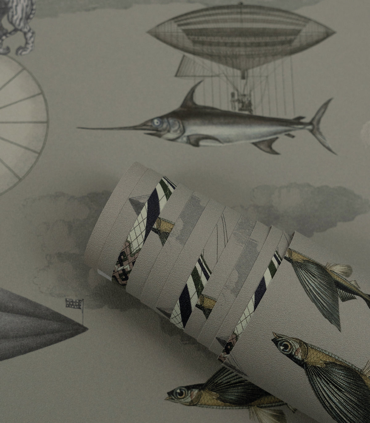 Papel pintado Vintage balloons green