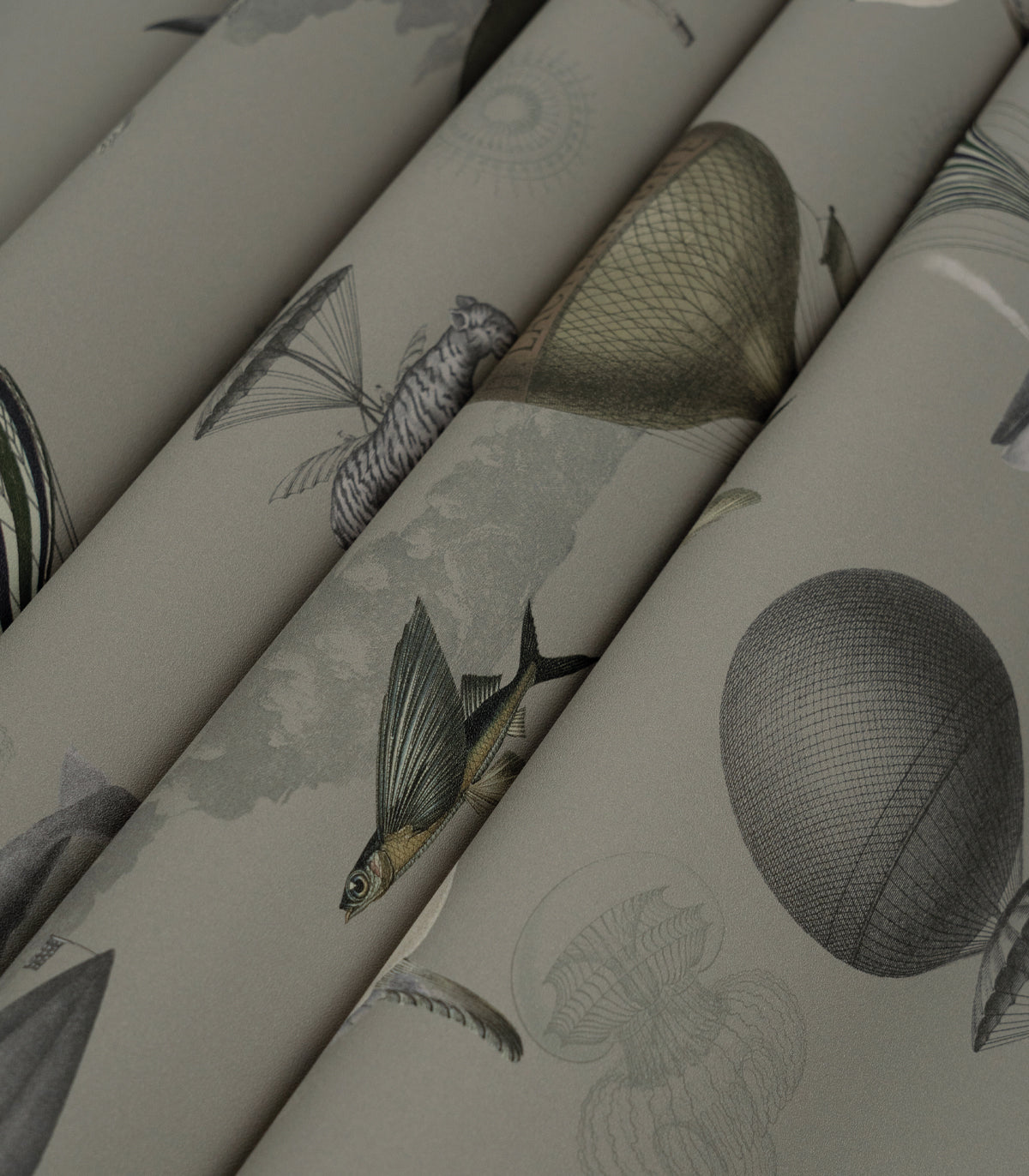 Papel pintado Vintage balloons green