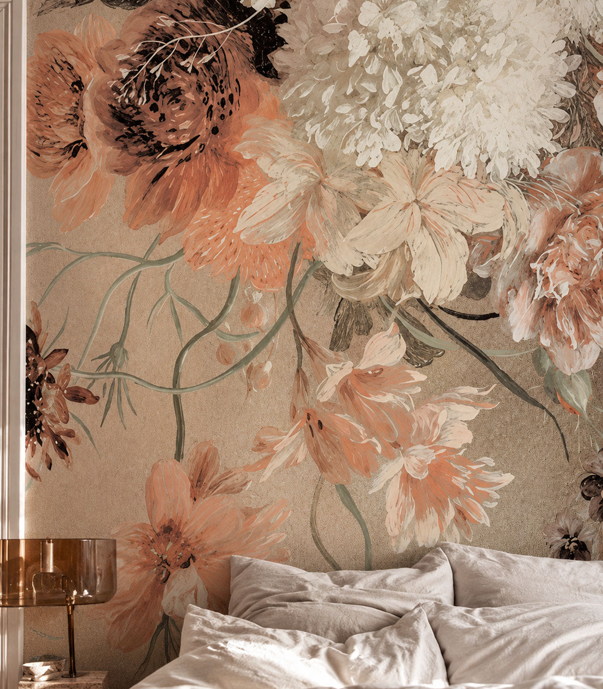 Papel pintado Beige floral
