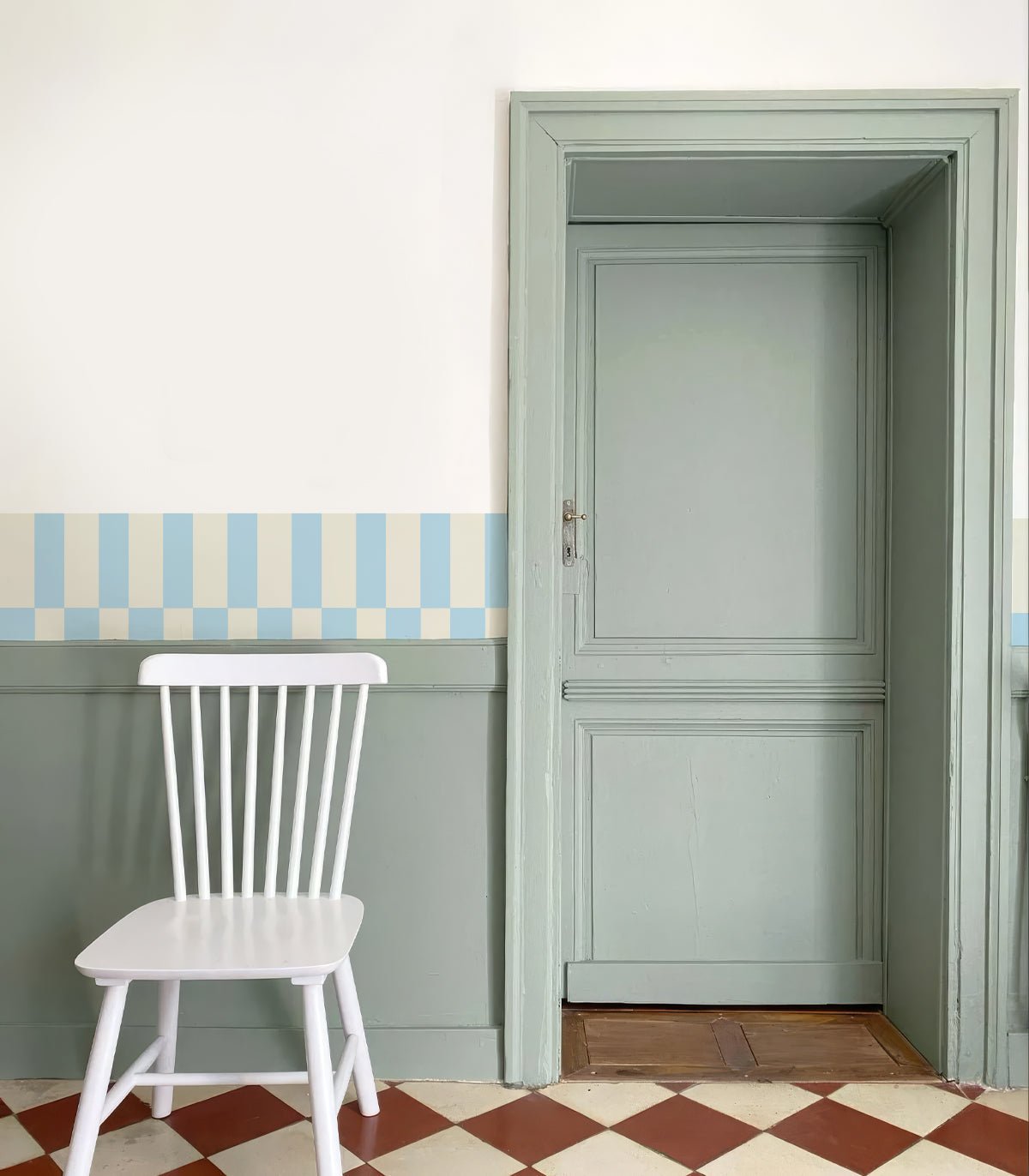 Border Tetris Soft Sky Blue - Wallcolors®
