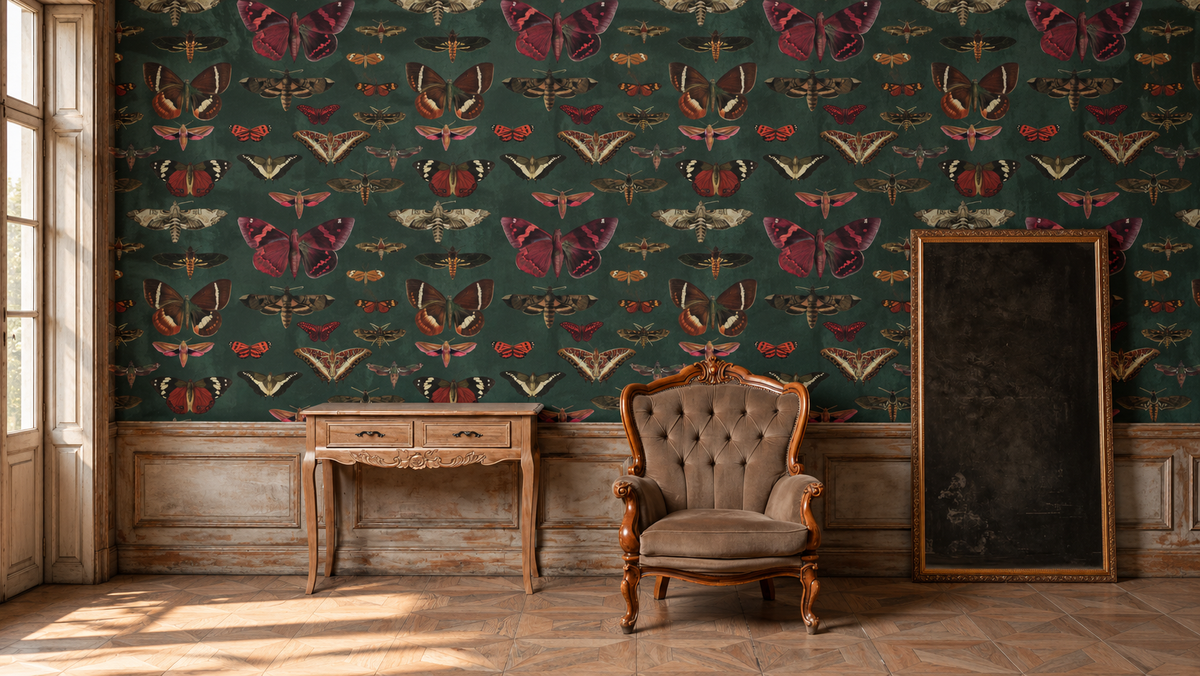 Papel pintado Butterflies Vert