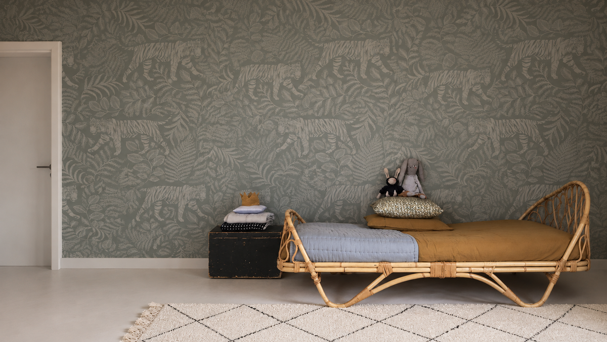 Papel pintado Camouflaged Tiger Blue