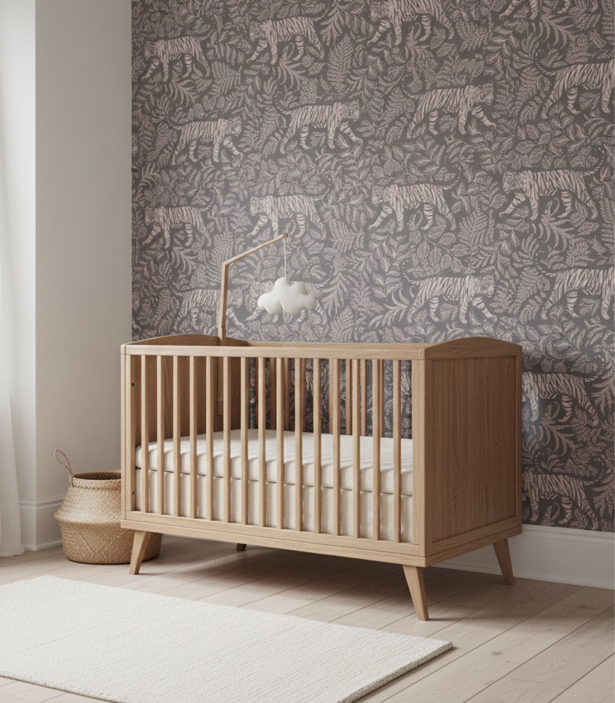 Papel pintado Camouflaged Tiger Gray Pink