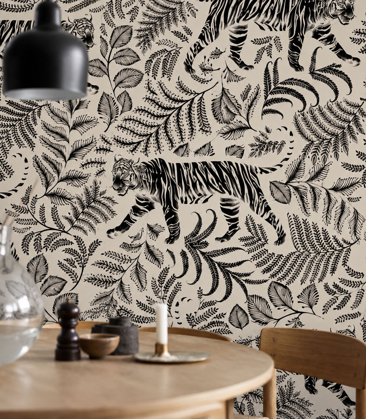 Papel pintado Camouflaged Tiger White