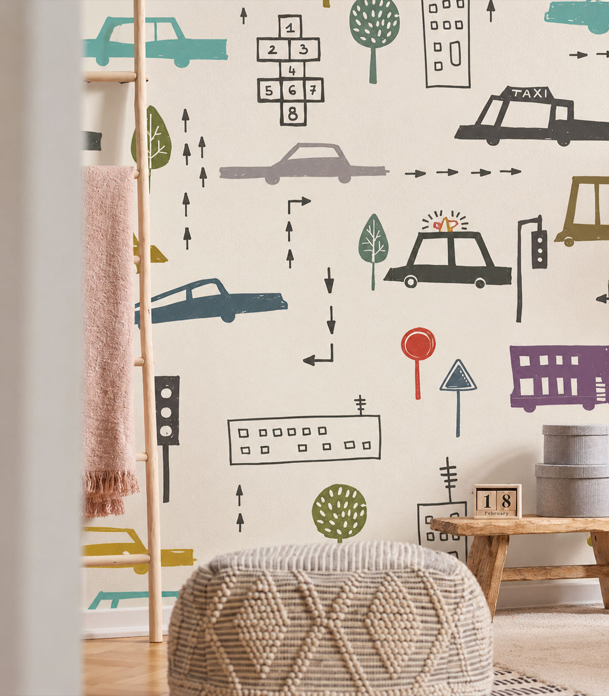 Papel pintado Cars White
