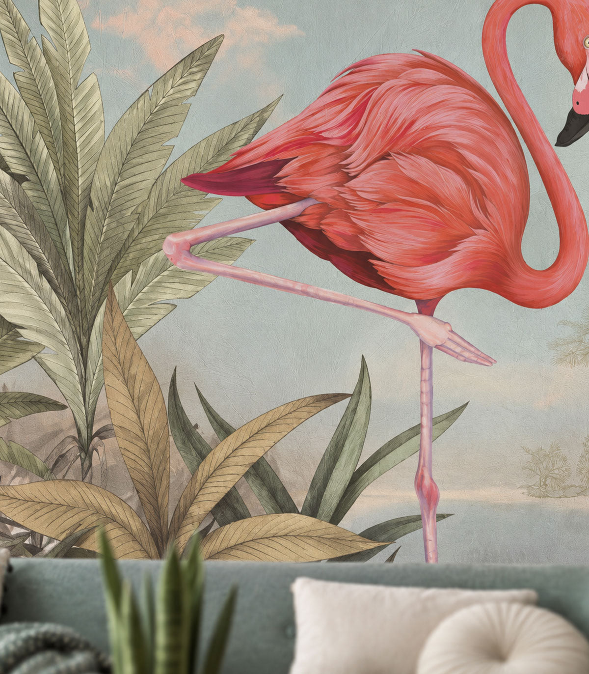 Papel pintado Crimson Flamingo