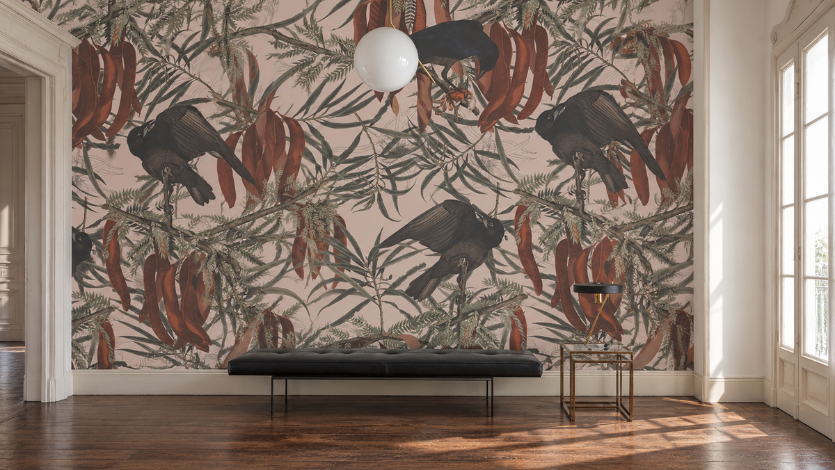 Papel pintado Crows Pink