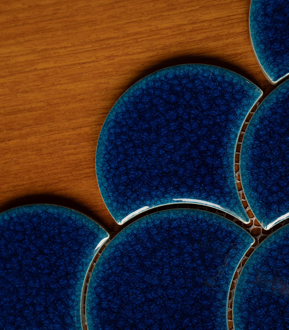 Mosaico Fish scale azul real