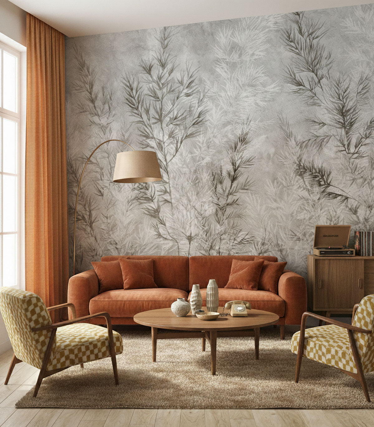 Papel pintado Dry grass grey