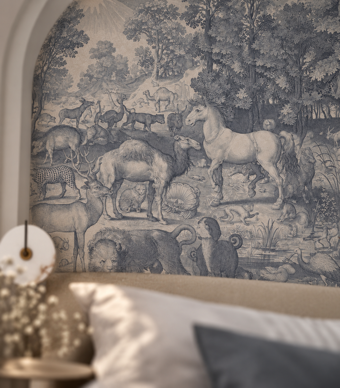 Papel pintado Fauna Fresco Blue