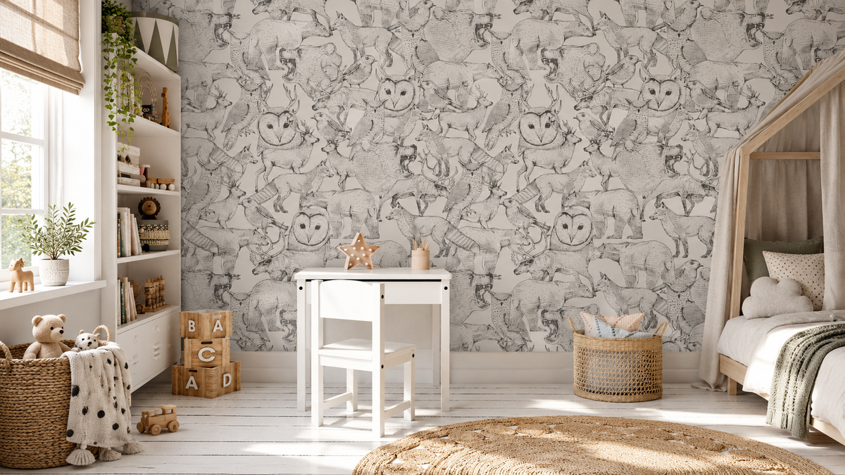 Papel pintado Forest Friends Grey