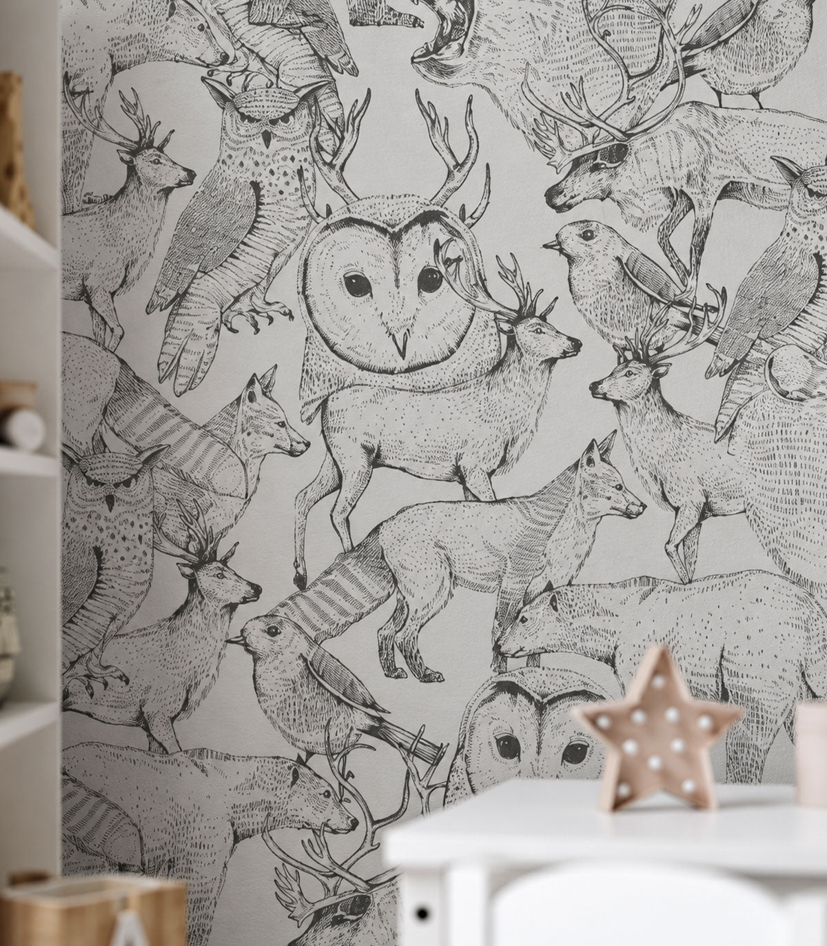 Papel pintado Forest Friends Grey
