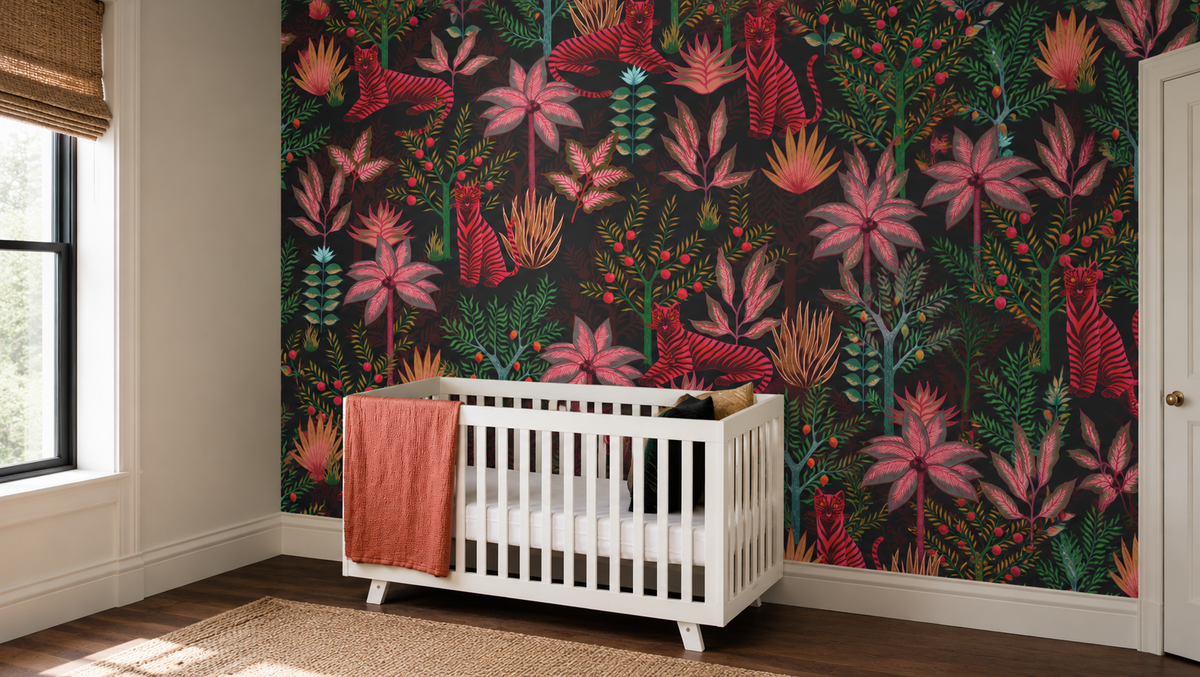 Papel pintado Gold Tigers Black