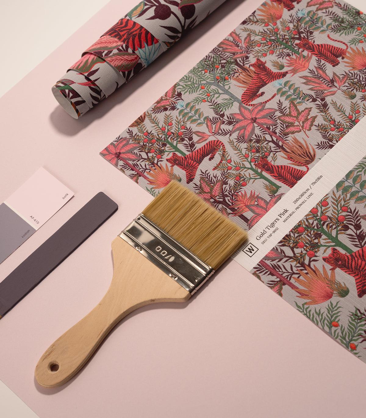 Papel pintado Tigres Dorados Rosa
