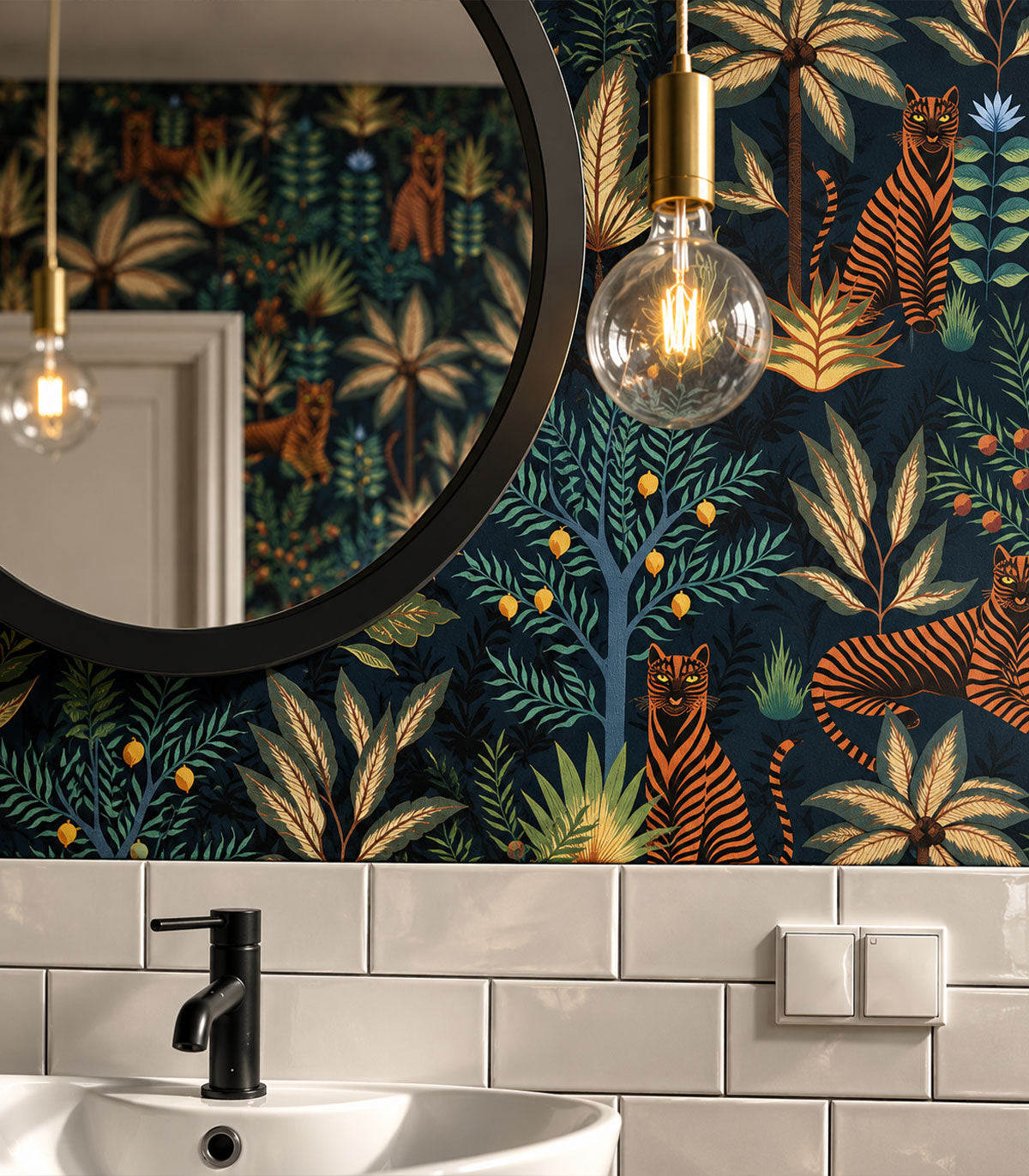 Papel pintado Gold Tigers