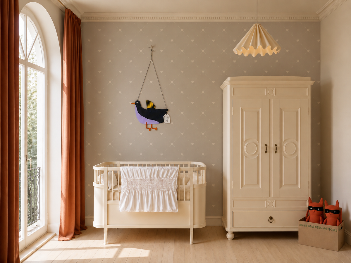 Papel pintado Heart Lattice Pearl Grey