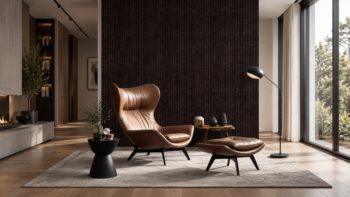 Papel pintado Herringbone Burgundy