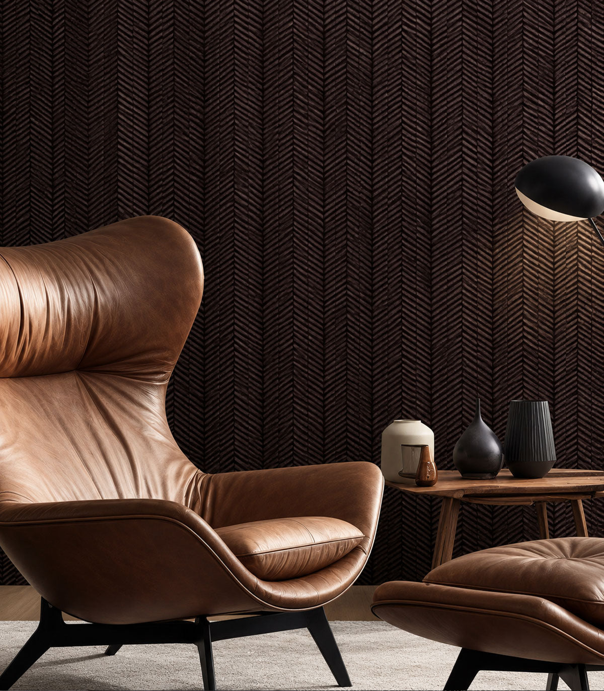 Papel pintado Herringbone Burgundy