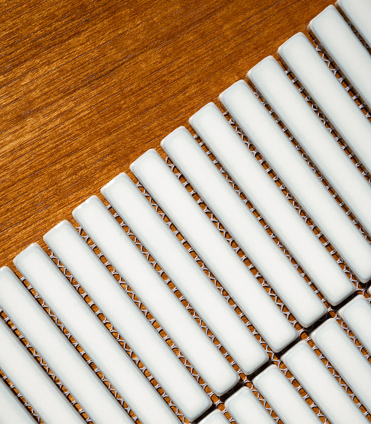 Mosaico mini piano blanco brillo