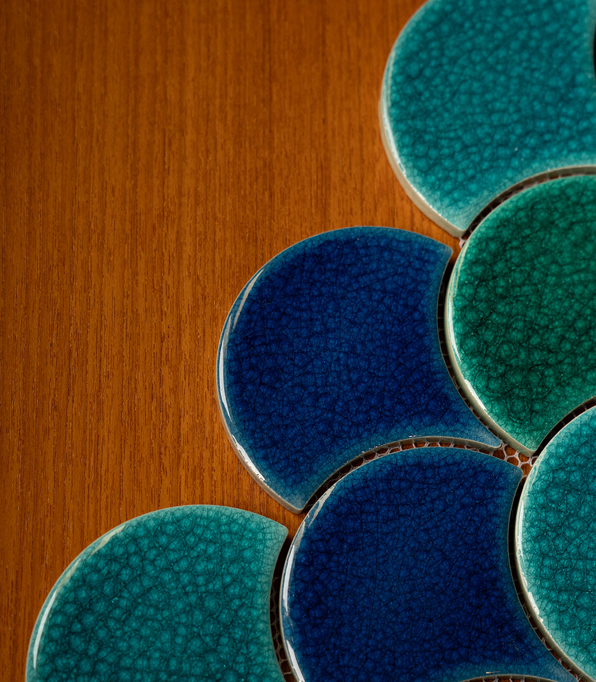 Mosaico fish scale blue ocean mix