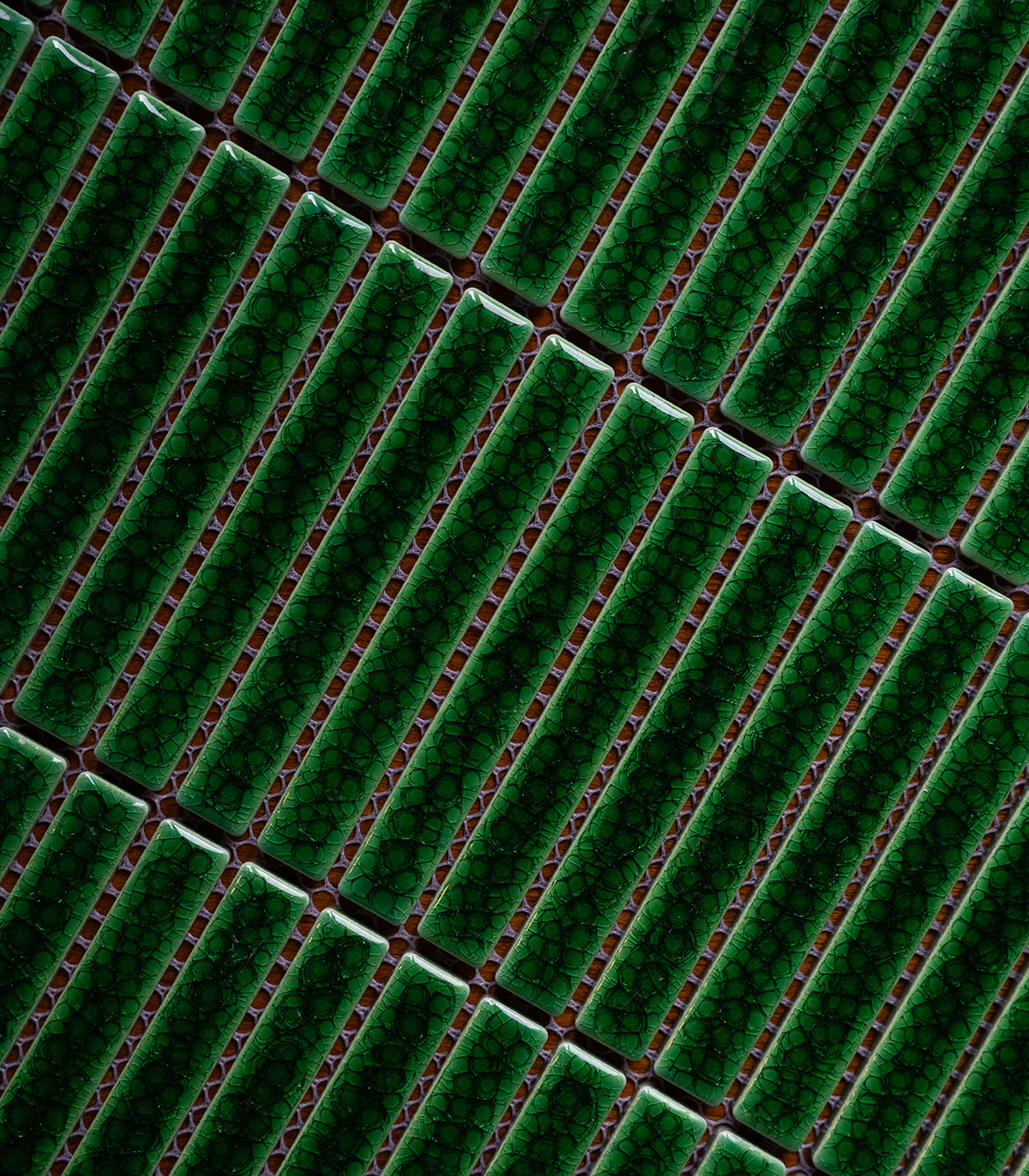Mosaico mini piano verde crackle