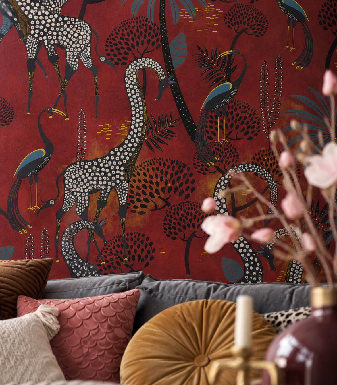 Papel pintado Oriental Giraffe