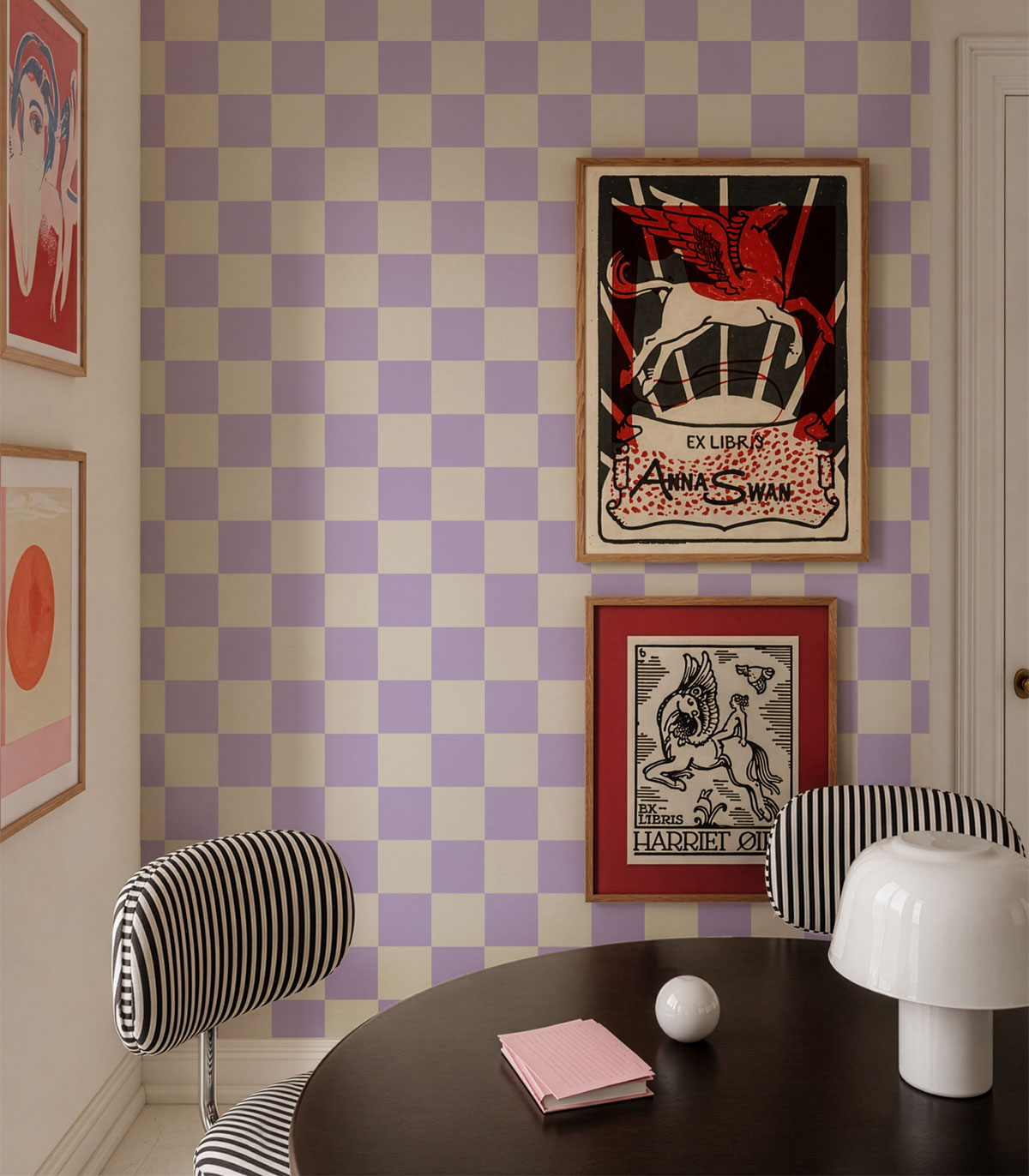 Papel pintado Square Checks Amethyst Crea