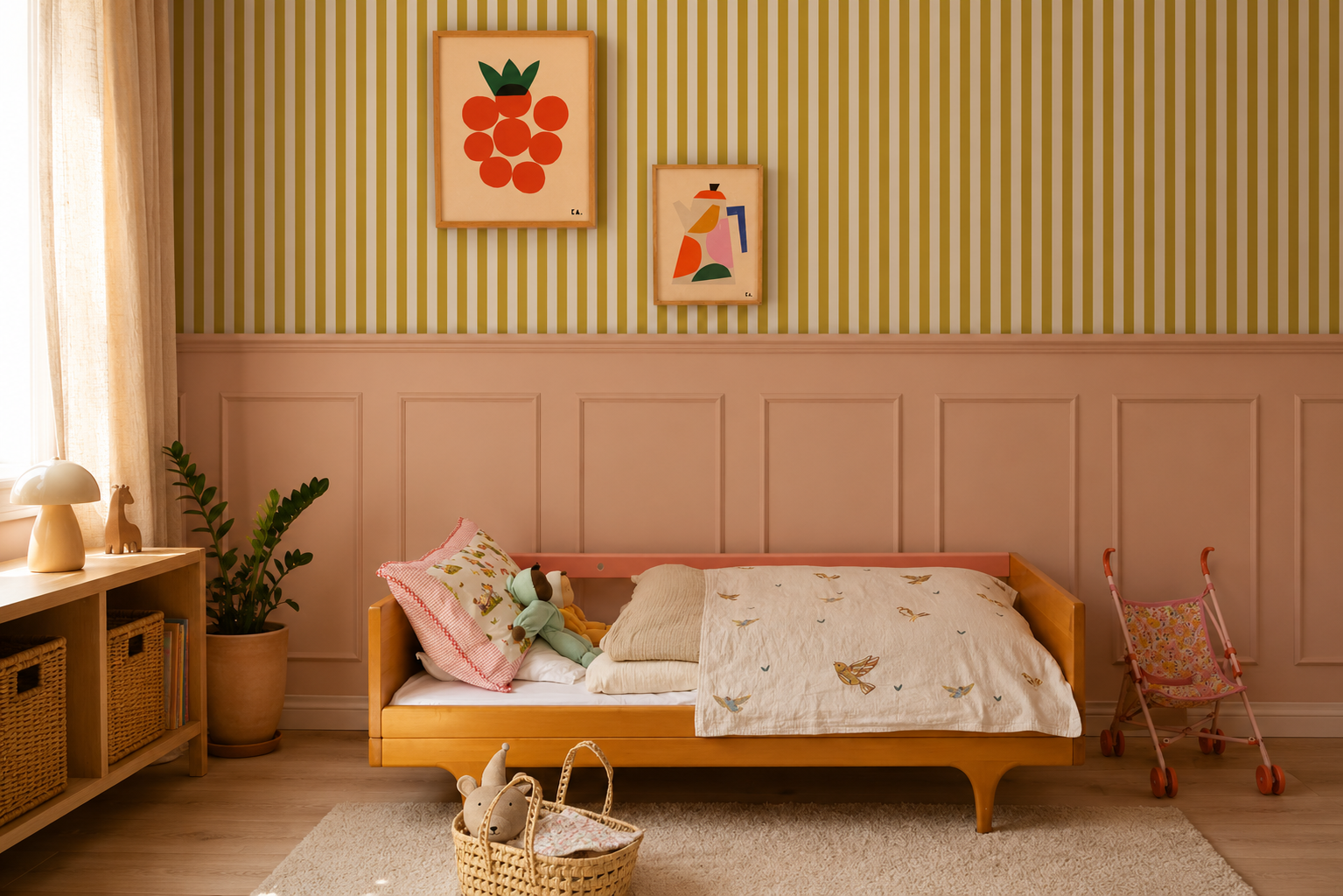 Papel pintado Stripe Meadow Mostaza