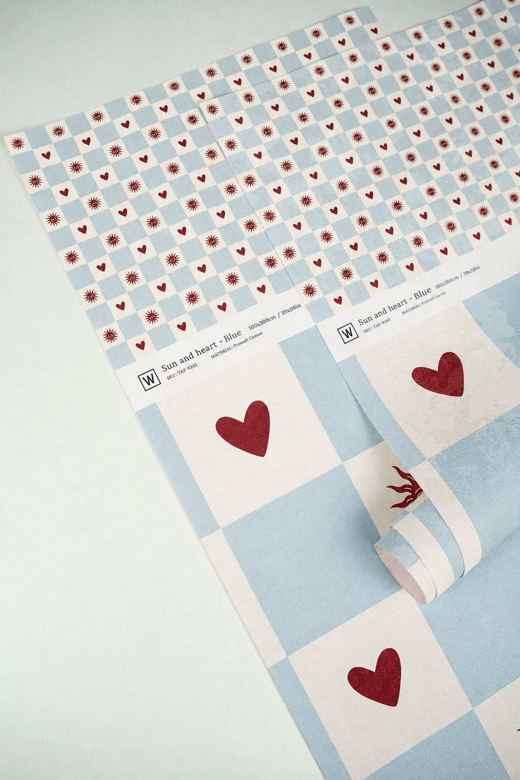 Papel pintado Sun and heart Blue
