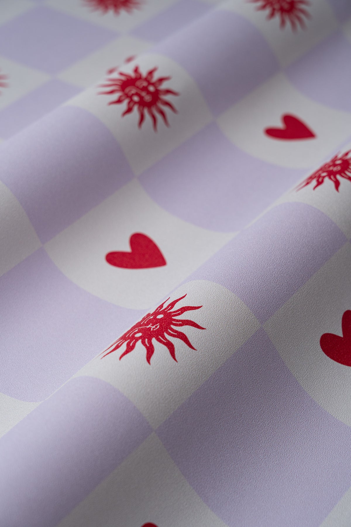 Papel pintado Sun and heart Lilac Cream