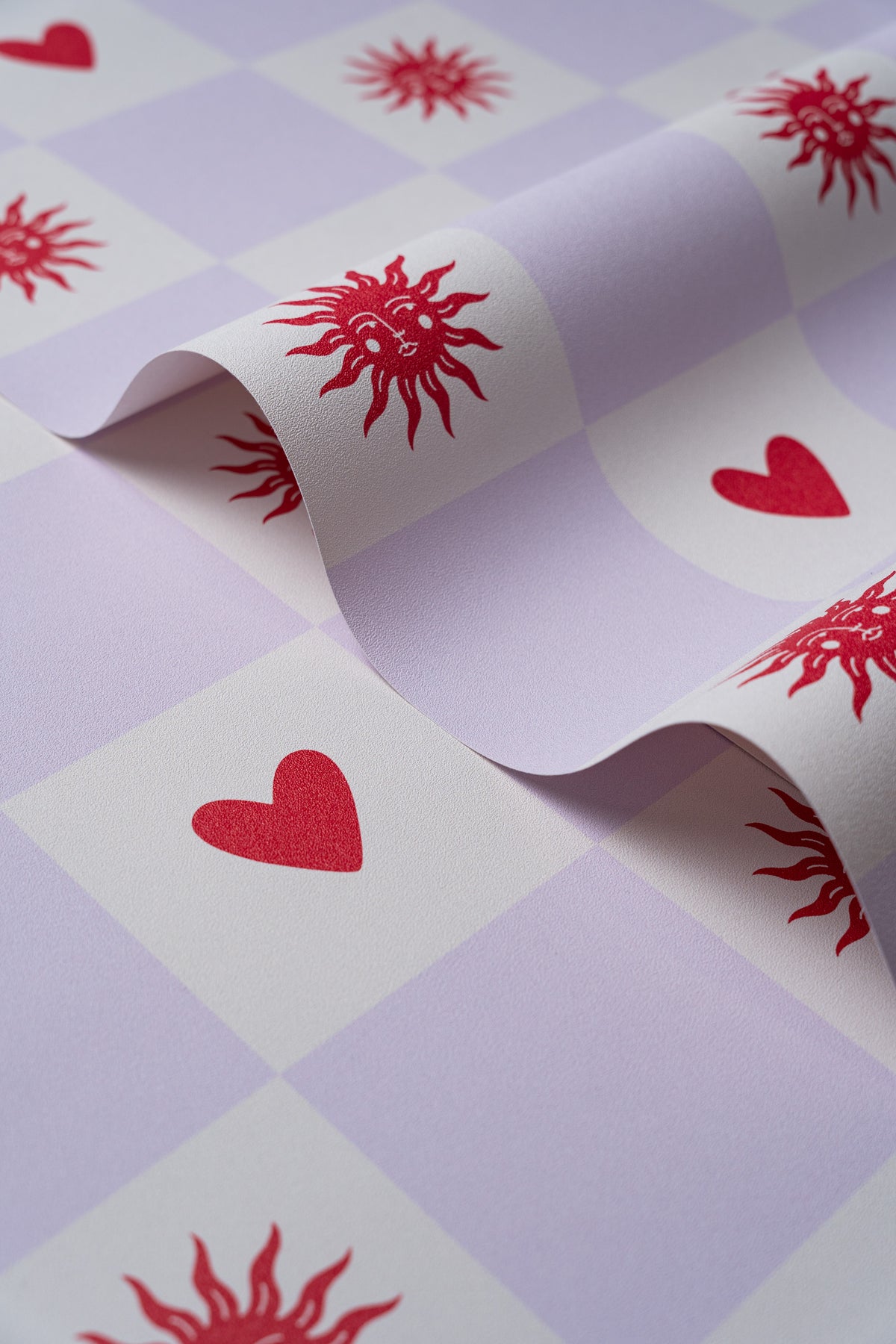 Papel pintado Sun and heart Lilac Cream