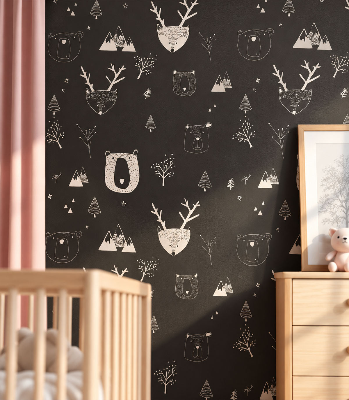 Papel pintado Teddy Bears Black