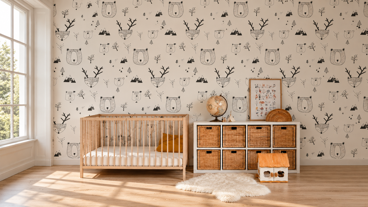 Papel pintado Teddy Bears White