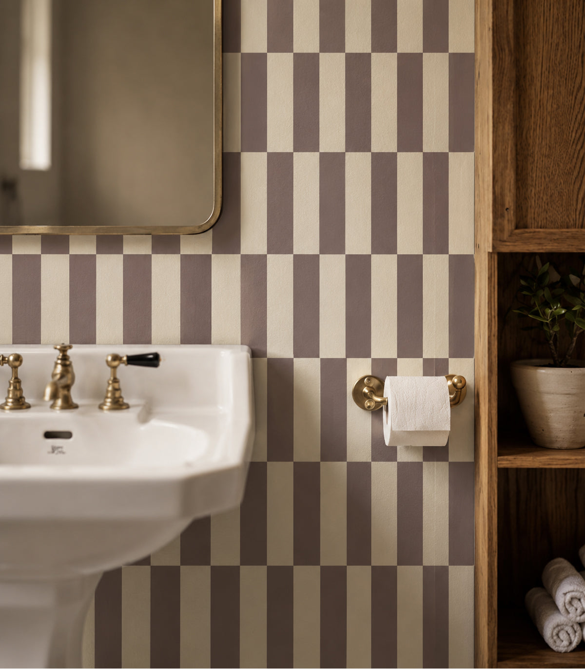 Papel pintado Tetris Stripe Burdeos