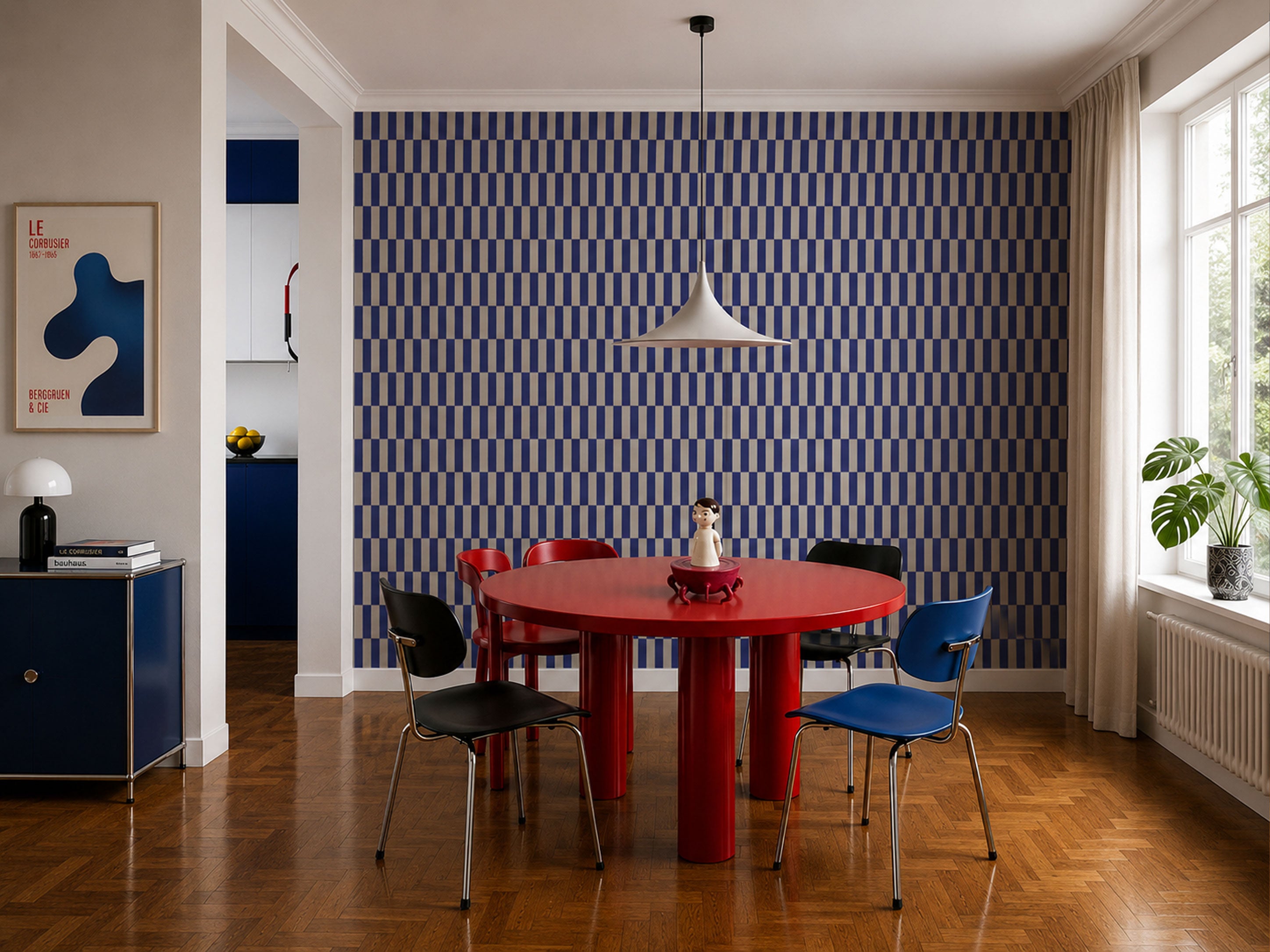 Papel pintado Tetris Stripe Cobalt