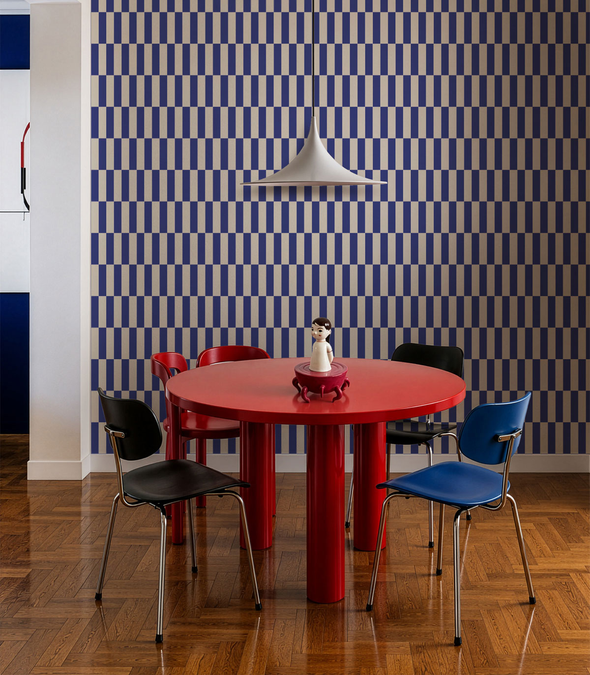 Papel pintado Tetris Stripe Cobalt