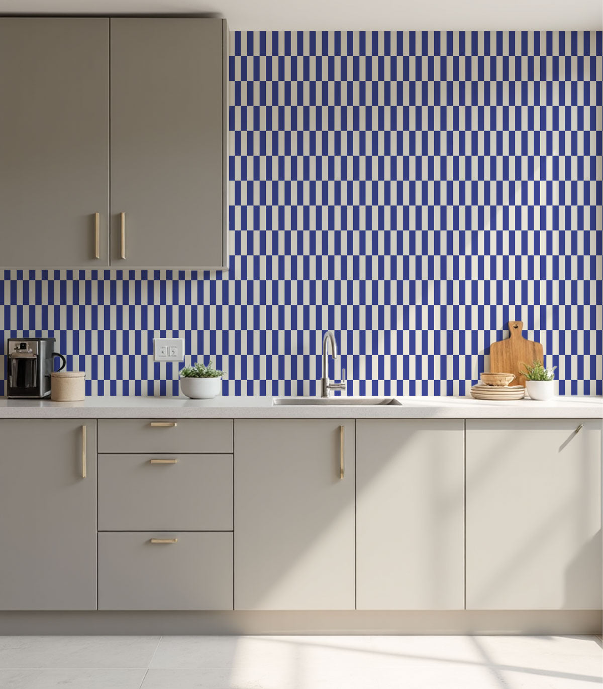 Papel pintado Tetris Stripe Cobalto