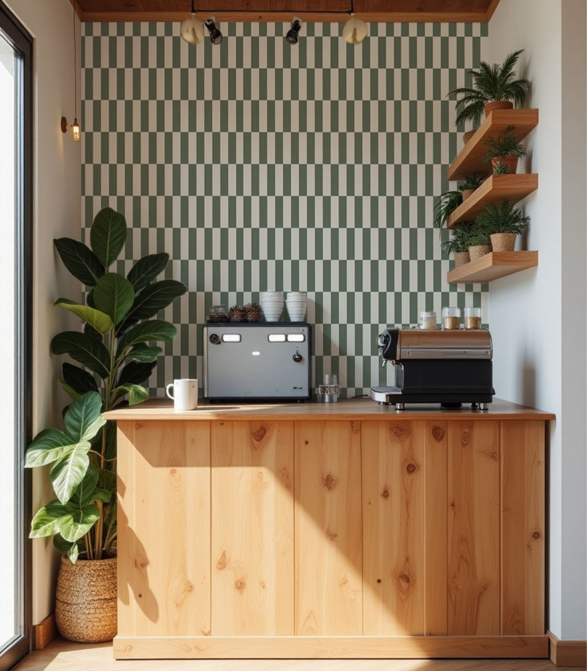 Papel pintado Tetris Stripe Greige
