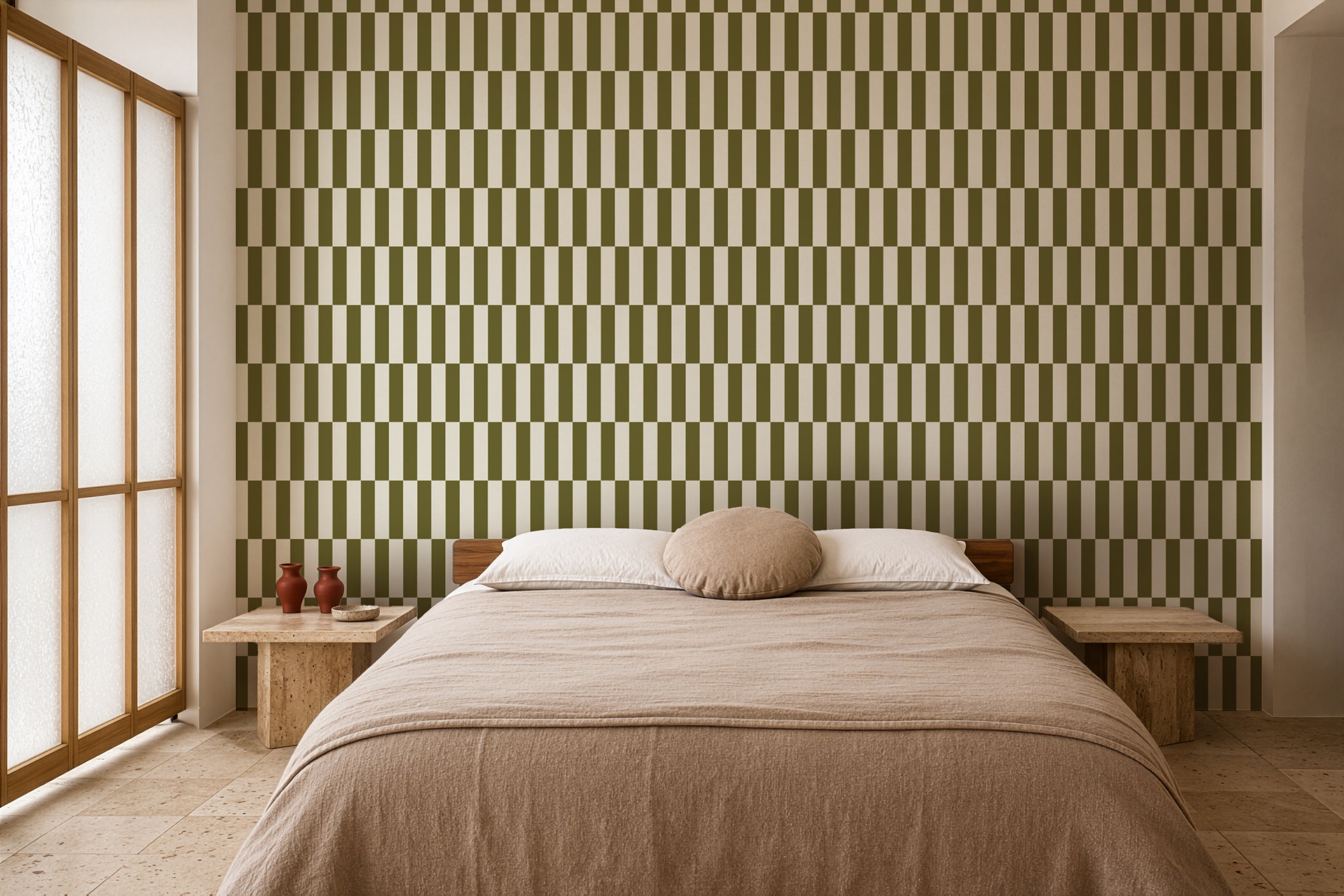 Papel pintado Tetris Stripe Olive