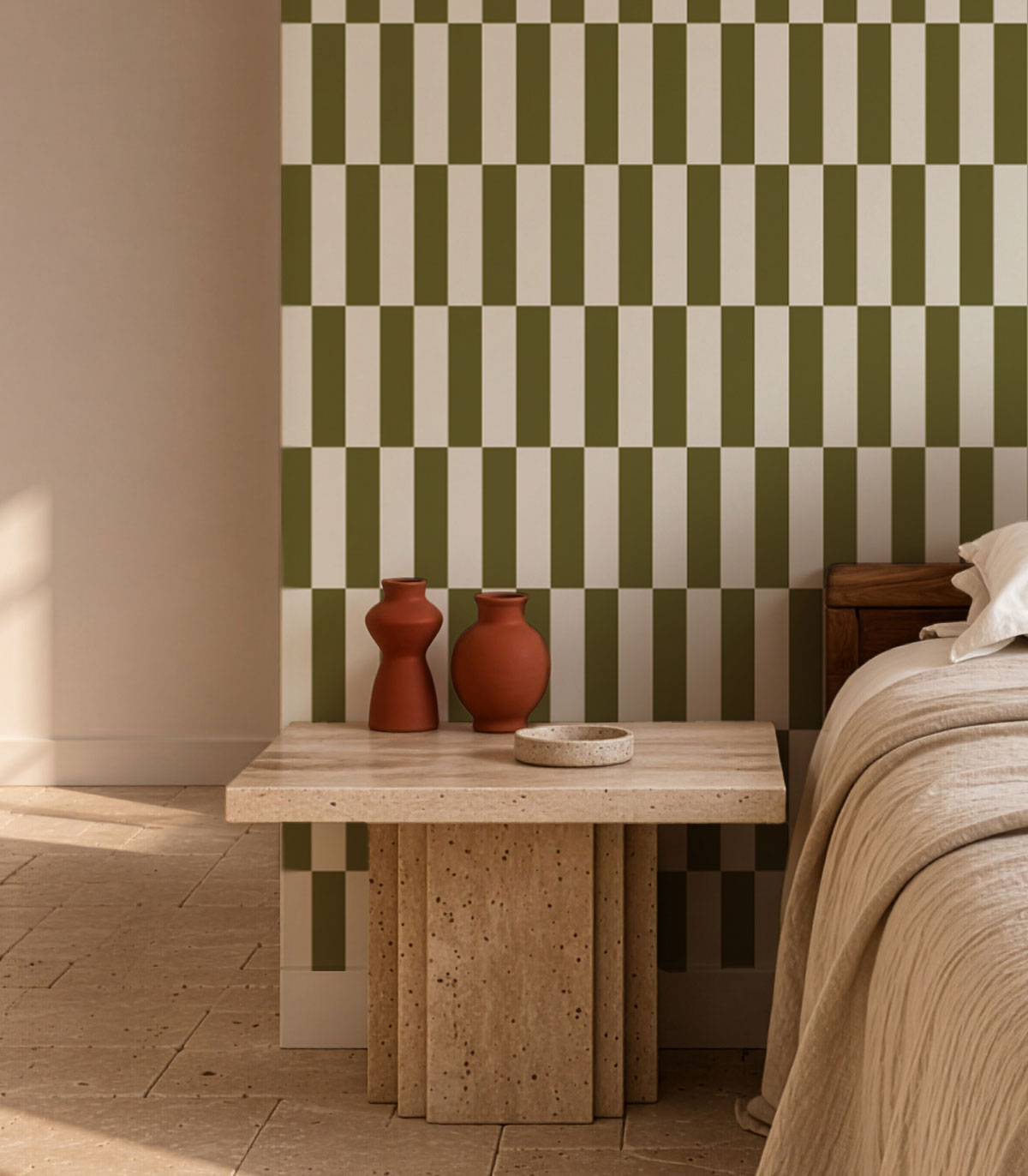 Papel pintado Tetris Stripe Olive