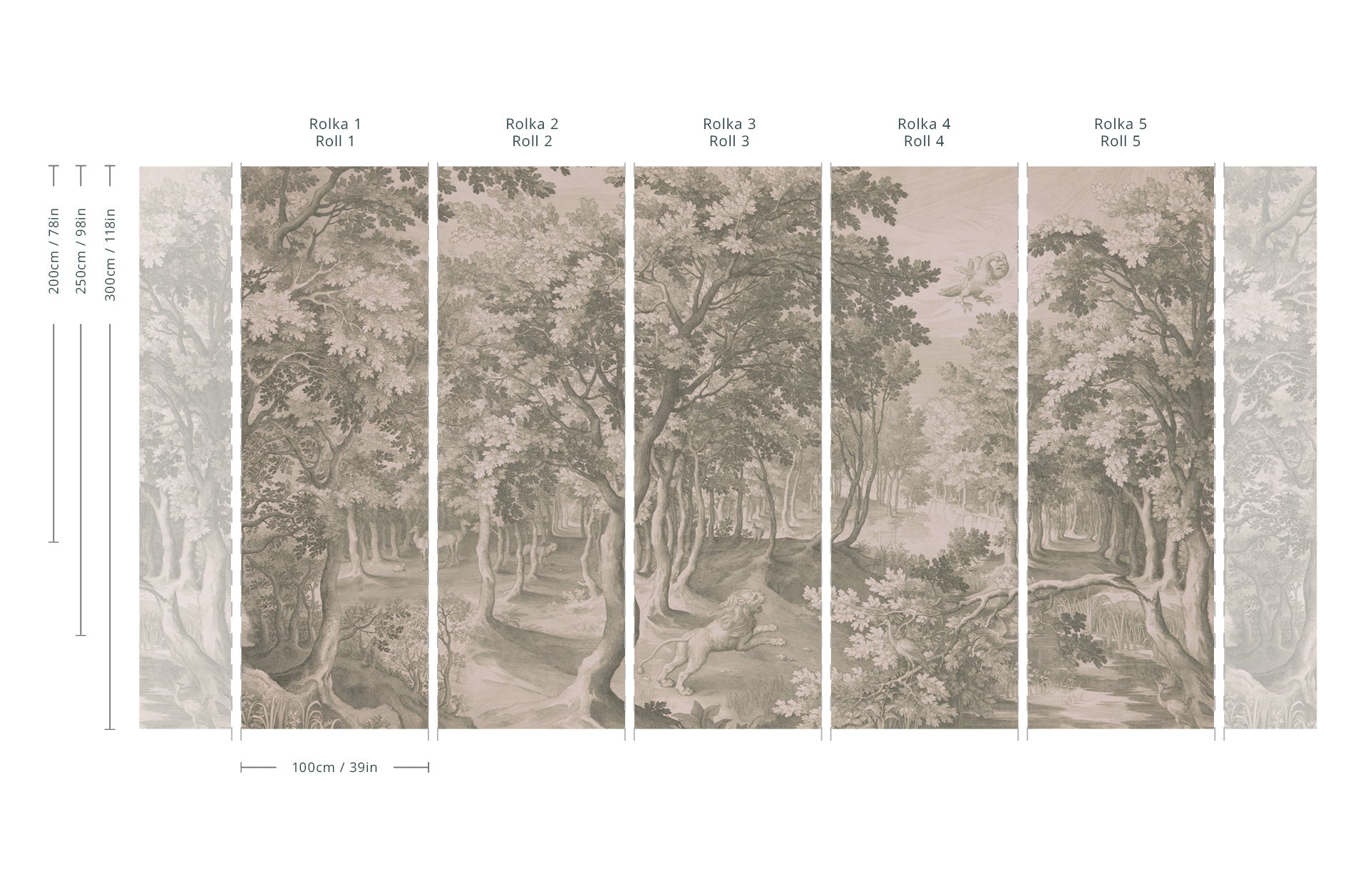 Papel pintado Timeless Trees Green