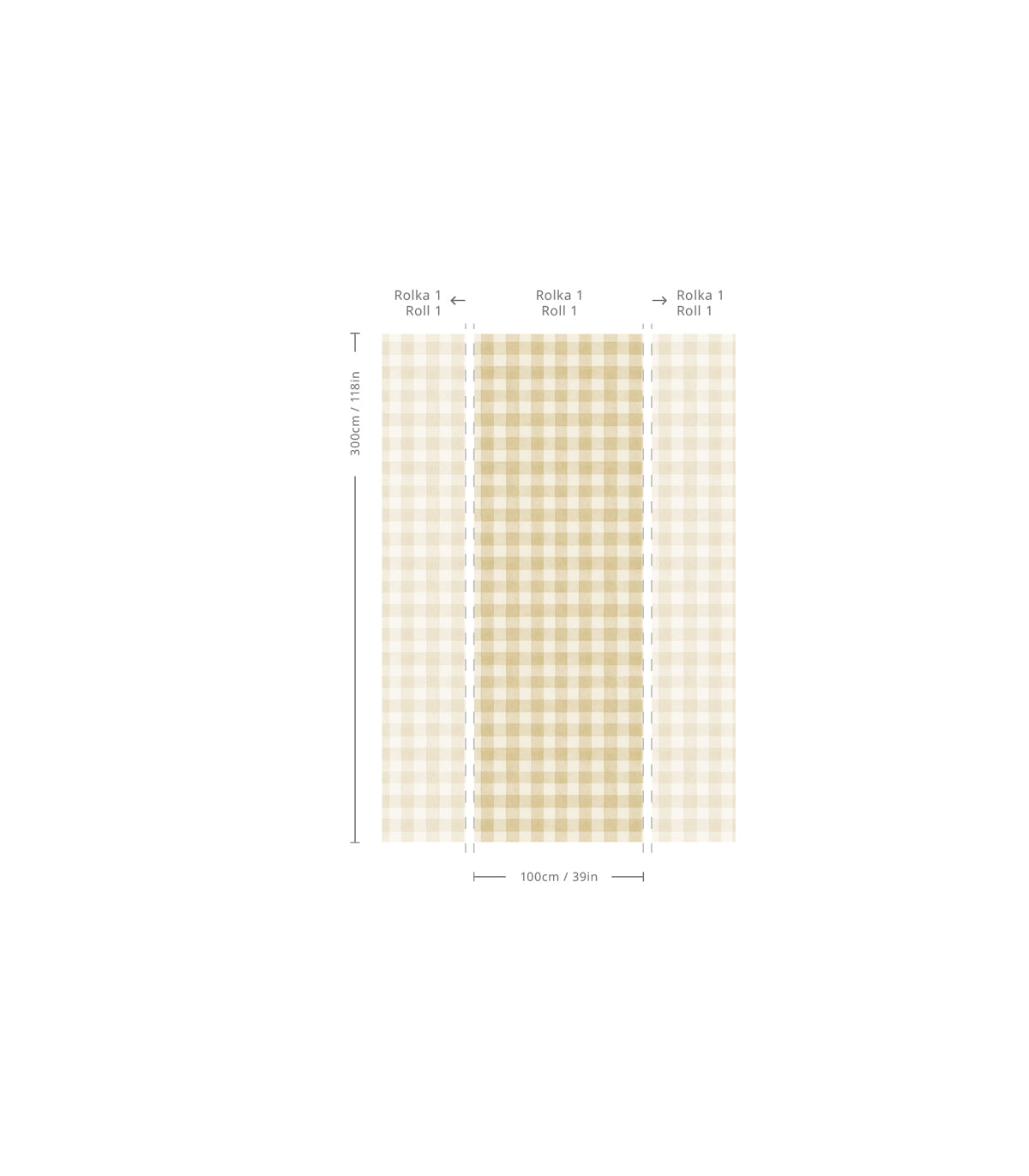 Tapeta Watercolor Checks Butter Cream