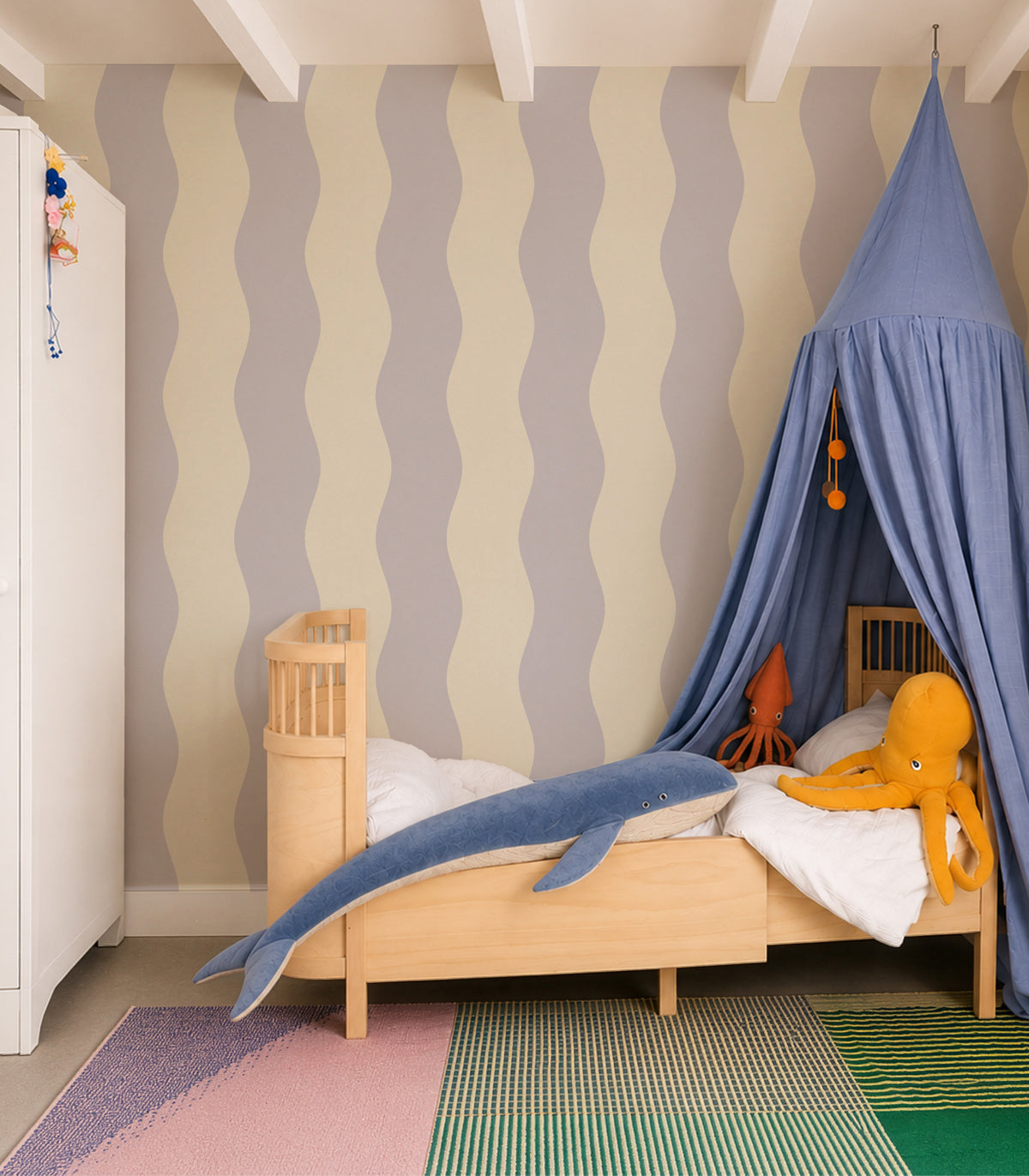 Papel pintado Wave Stripe Winter Gray